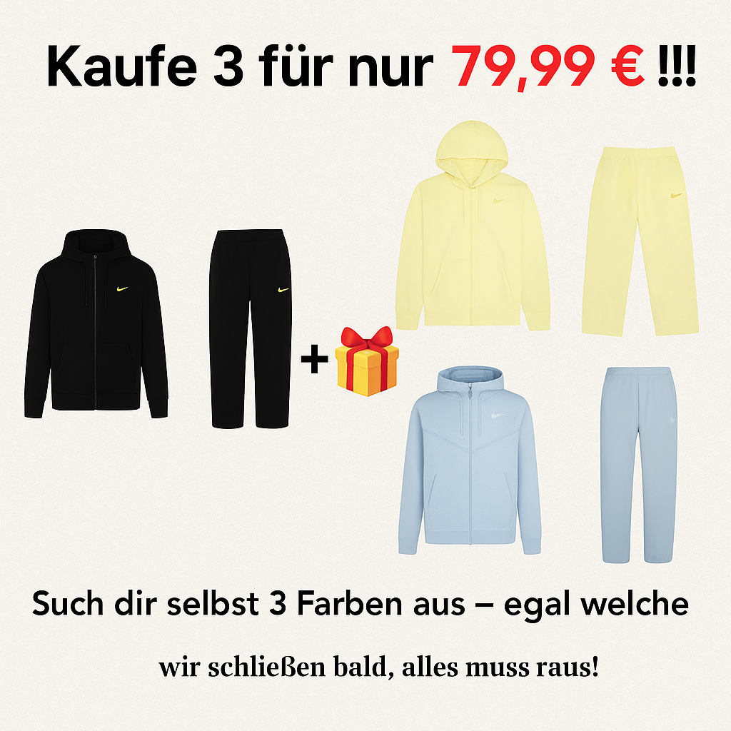 3 Tracksuits für nur 79,99€